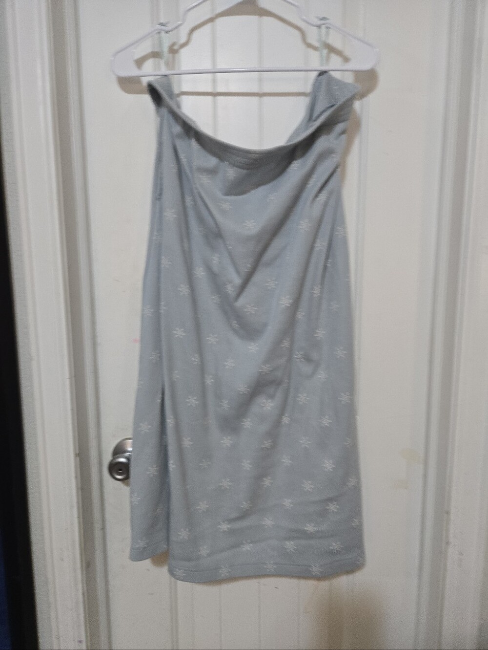 Liz & Co Light Blue Snowflake Midi Skirt Women's M Cotton Winter Holiday